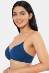 Amante Padded Non Wired Full Coverage T-Shirt Bra - Poseidon Sunkist Coral — thumbnail 3